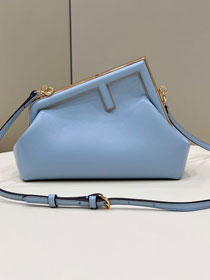 Fendi original lambskin small first bag 8BP129 blue