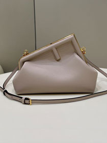 Fendi original lambskin small first bag 8BP129 light grey