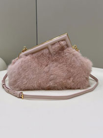 Fendi original mink fur small first bag 8BP129 pink