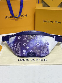 Louis vuitton original calfskin discovery bumbag M20587 blue