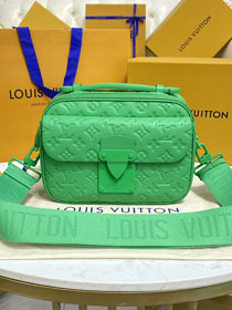 Louis vuitton original monogram calfskin s lock messenger bag M20904 green