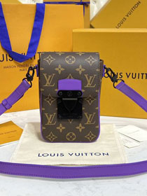 Louis vuitton original monogram canvas s-lock wearable wallet M81522 purple