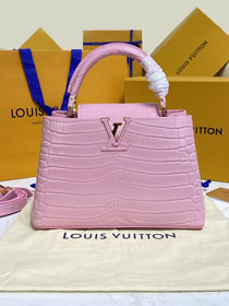 Louis vuitton original crocodile calfskin capucines BB handbag N92679 pink