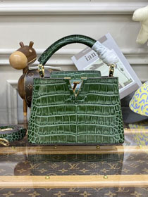 Louis vuitton original crocodile calfskin capucines mini handbag N93701 green