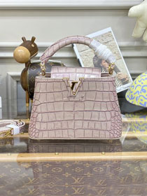 Louis vuitton original crocodile calfskin capucines mini handbag N93701 pink