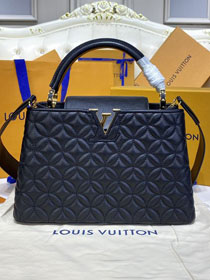 Louis vuitton original lambskin capucines mm handbag M55366 black