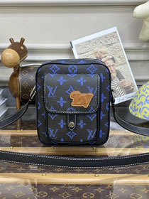 Louis vuitton original monogram mini messenger bag M81854 blue