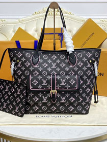 Louis vuitton original coated canvas neverfull mm M46137 black