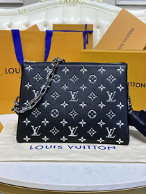 2023 Louis vuitton original lambskin coussin pm bag M57791 black&silver