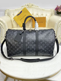 Louis vuitton original monogram eclipse keepall 45 bag m40569 black