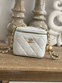 CC original lambskin small vanity with chain AP1447 white