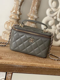 CC original lambskin vanity with chain AP2199 grey