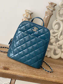 CC original calfskin small backpack AS3332 blue