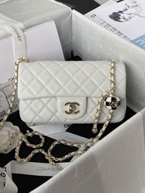 CC original lambskin flap bag AS1787-2 white