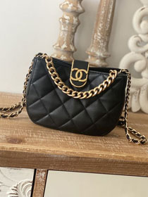 2022 CC original lambskin small hobo handbag AS3475 black