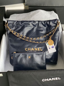 CC original calfskin 22 small handbag AS3260 navy blue