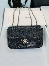 CC original sequins mini flap bag AS3523 black