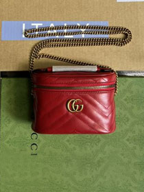 GG original calfskin mini top handle bag 699515 red