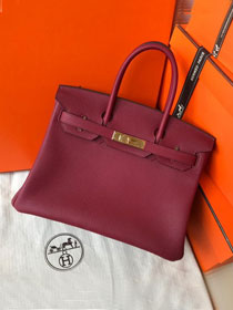 Hermes original togo leather birkin 30 bag H30-1 rouge grenat