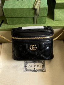 GG original matelasse leather top handle mini bag 723770 black