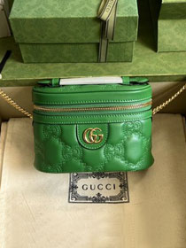 GG original matelasse leather top handle mini bag 723770 green