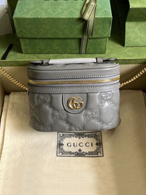 GG original matelasse leather top handle mini bag 723770 grey