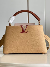 Louis vuitton original calfskin capucines mm handbag M59883 light brown