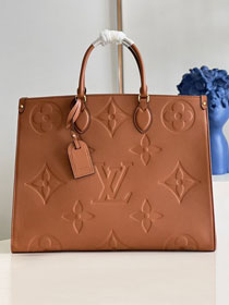 Louis vuitton original embossed calfskin onthego gm M44925 cognac brown