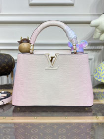 Louis vuitton original lizard calfskin capucines BB handbag M48866 light pink