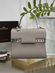 Delvaux original grained calfskin tempete pm bag AA0505 light grey