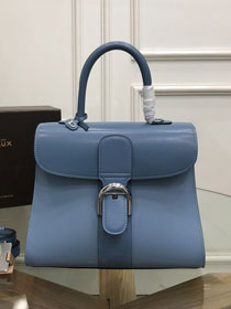 Delvaux original box calfskin brillant bag MM AA0555 blue