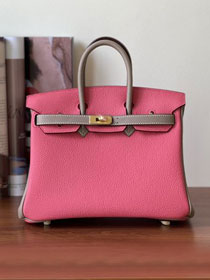 Hermes handmade original togo leather birkin bag BK0350 rose lipstick