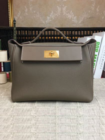 Hermes original togo leather kelly 2424 bag HH03699 etoupe grey