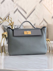 Hermes original togo leather small kelly 2424 bag HH03698 blue lin