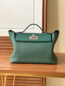 Hermes original togo leather small kelly 2424 bag HH03698 peacock green