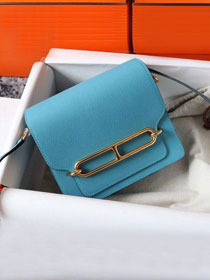 Hermes original evercolor leather roulis bag R18 blue du nord 