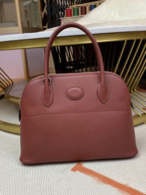 Hermes original epsom leather small bolide 27 bag B027 bordeaux