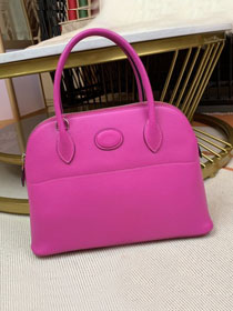 Hermes original epsom leather small bolide 27 bag B027 rose purple