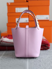 Hermes original epsom leather picotin lock 22 bag HP0022 mauve sylvestre