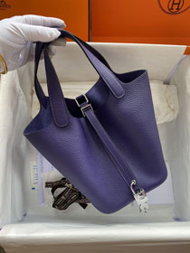 Hermes original togo leather picotin lock bag HP0022 iris