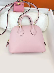 Hermes original chevre leather mini bolide bag H018 rose sakura