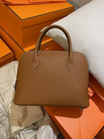 Hermes original togo leather bolide 25 bag B025 gold brown