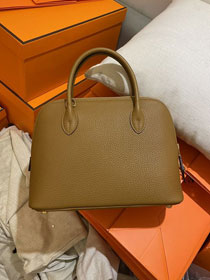 Hermes original togo leather bolide 25 bag B025 sesame