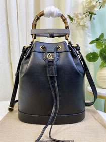 2023 GG original calfskin diana small bucket bag 724652 black