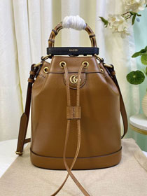 2023 GG original calfskin diana small bucket bag 724652 brown