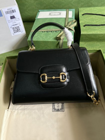 2023 GG original calfskin horsebit 1955 medium bag 702049 black