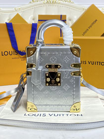 Louis vuitton original calfskin box trunk M10115 silver