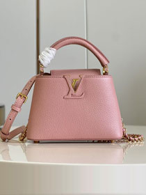 Louis vuitton original calfskin capucines mini handbag M48865 pink