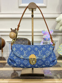 Louis vuitton original denim shoulder bag M95050 blue