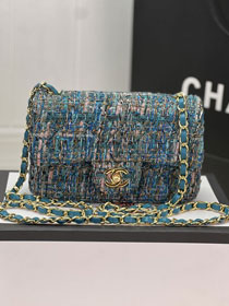 CC original tweed mini flap bag A69900 blue